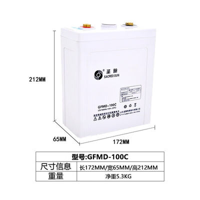 Batteria al piombo acido 2V100Ah per macchine industriali di produzione e stoccaggio di energia solare
