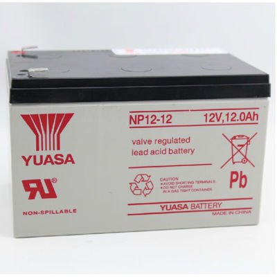 Batteria a piombo acido duratura Yuasa NP12-1212V12AH per energia di emergenza e comunicazioni
